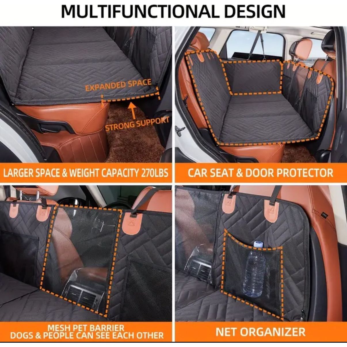 Waterproof Dog Seat Protector - Hard Base