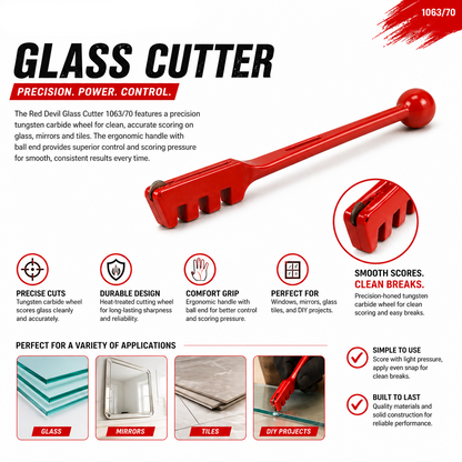 Glass Cutter 1063/70 – Precision Tungsten Carbide Wheel, DIY & Trade Use - South East Clearance Centre
