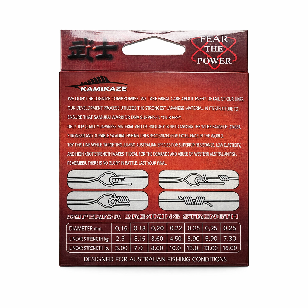 Kamikaze WARRIOR Japanese Super Grade Fishing Line - 150m (4lb) YELLOW - South East Clearance Centre