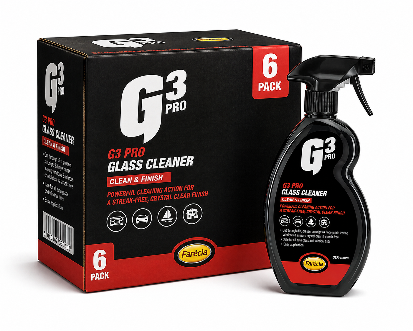 Farecla G3 Pro Glass Cleaner (Box of 6)