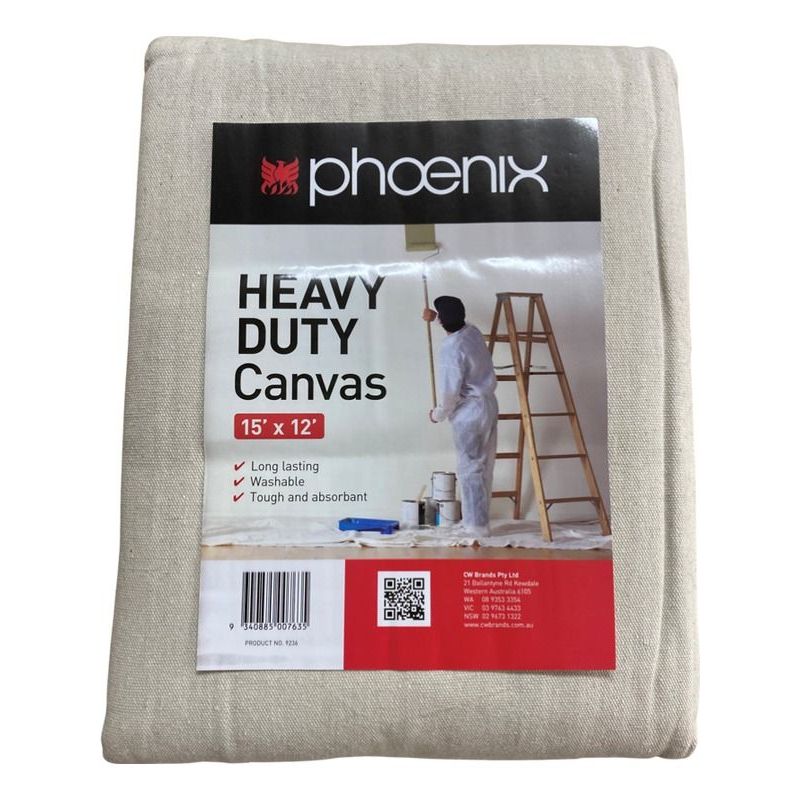 Phoenix Heavy Duty Canvas Tarp 4.6m x 3.7m (15ft x 12ft) – Model 9236 - South East Clearance Centre
