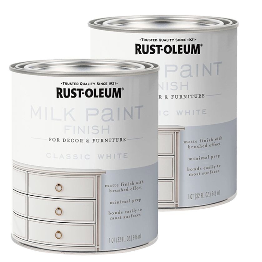 (Twin Pack) Rust-Oleum 946ml Classic White Milk Paint Finish - Classic White