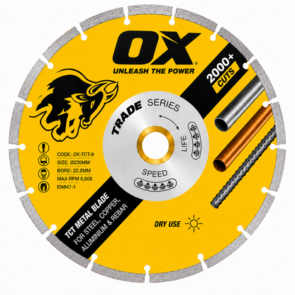 OX TCT-9 Trade Series Metal Cutting Blade 230mm (9") – 2000+ Cuts