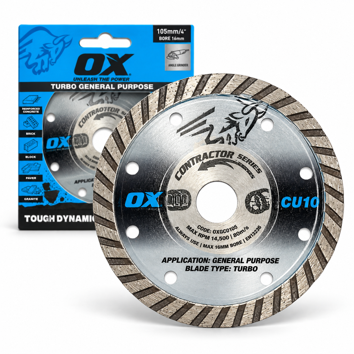 OX Turbo General Purpose Diamond Blade 105mm (4") – 16mm Bore