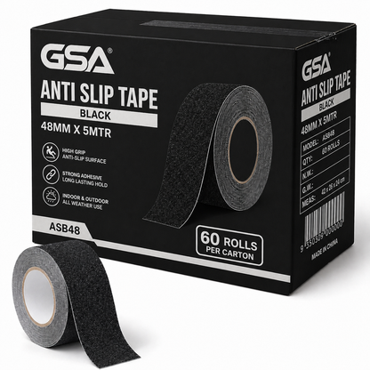 GSA Black Anti Slip Tape – Heavy Duty Non-Slip Safety Tape - 60 Rolls - South East Clearance Centre