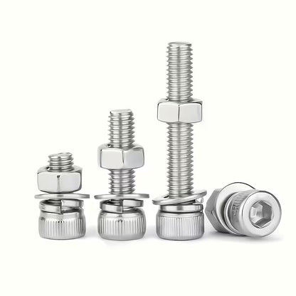 1018 Piece Stainless Steel Metric Hex Socket Cap Screw, Nut & Washer Assortment Kit - M4, M5, M6 & M8 Fasteners with Double-Sided Storage Case