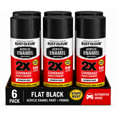 Rust-Oleum 2X Automotive Acrylic Enamel Paint + Primer – 340g (6 Pack)