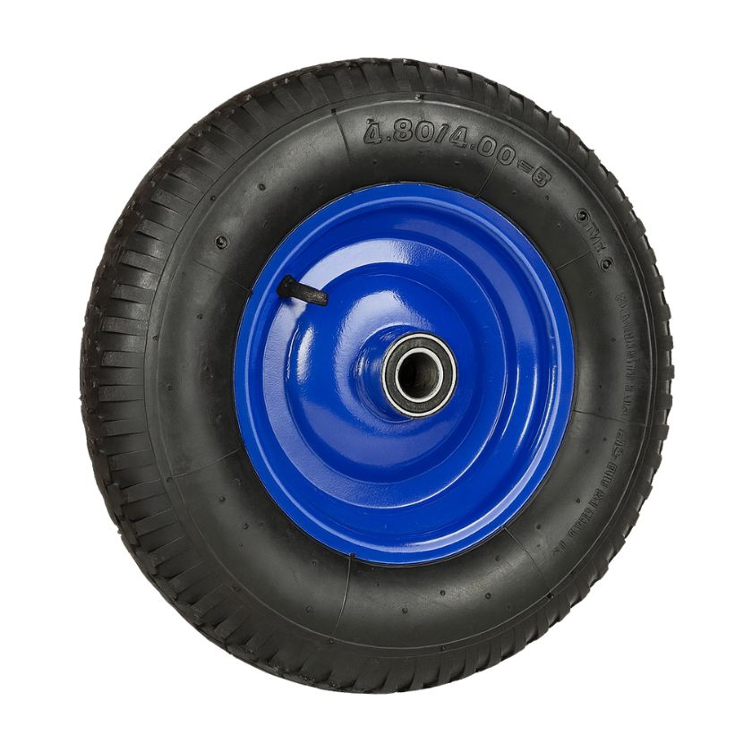 4.80/4.00-8 Pneumatic Wheelbarrow Tyre with Blue Steel Rim with 25mm bore