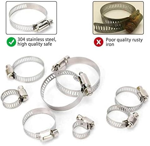 91 Piece Stainless Steel Hose Clamp Set Assortment Kit 8–44mm with Z Wrench – Adjustable Worm Drive Clamps for Automotive, Plumbing & Workshop Use