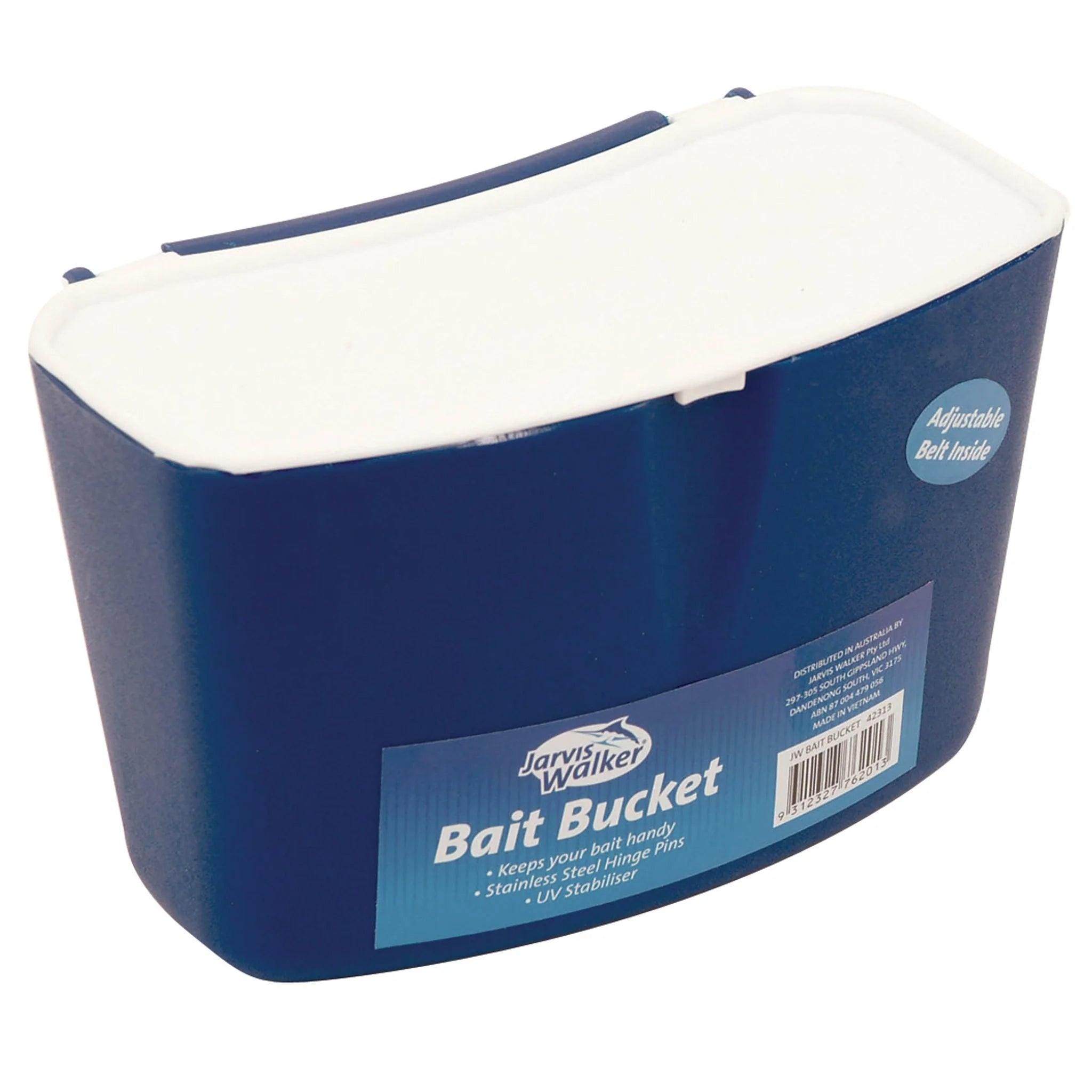 Jarvis Walker Bait Bucket With Belt (917.5cmL x 12cmH x 10cmW) - South East Clearance Centre