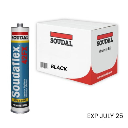 Soudal 158277 Soudaflex 42FX Adhesive Sealant Polyurethane - Box of 12 (BLACK) EXP July 25