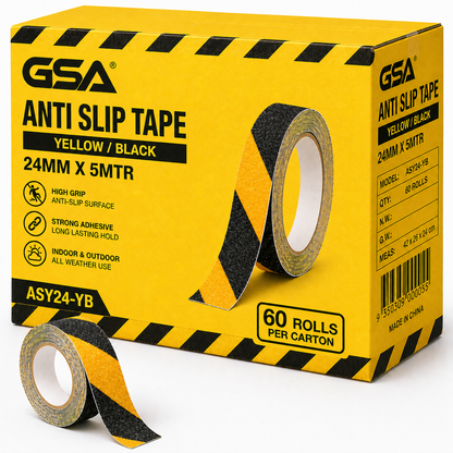 GSA Black Anti Slip Tape – Heavy Duty Non-Slip Safety Tape - 60 Rolls - South East Clearance Centre