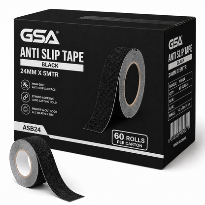 GSA Black Anti Slip Tape – Heavy Duty Non-Slip Safety Tape - 60 Rolls - South East Clearance Centre