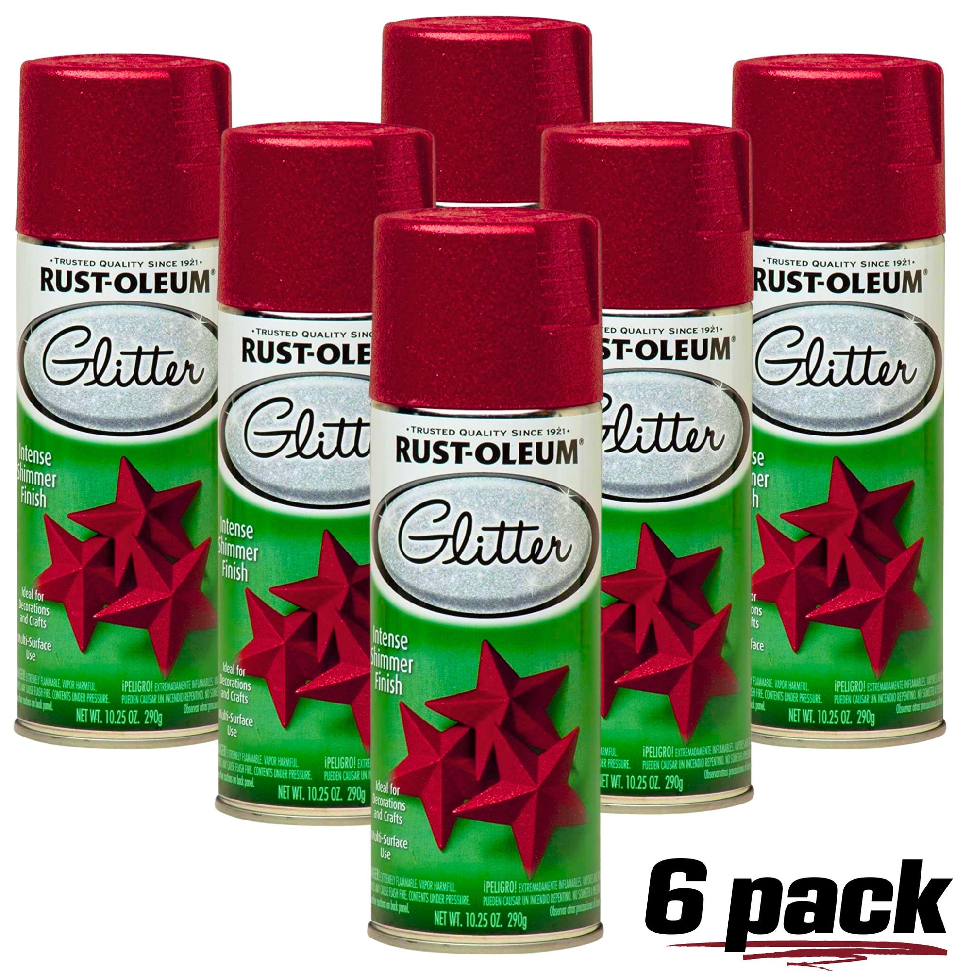 6 PACK- Rustoleum Specialty Glitter Spray Paint | GLITTER RED 268045 - South East Clearance Centre