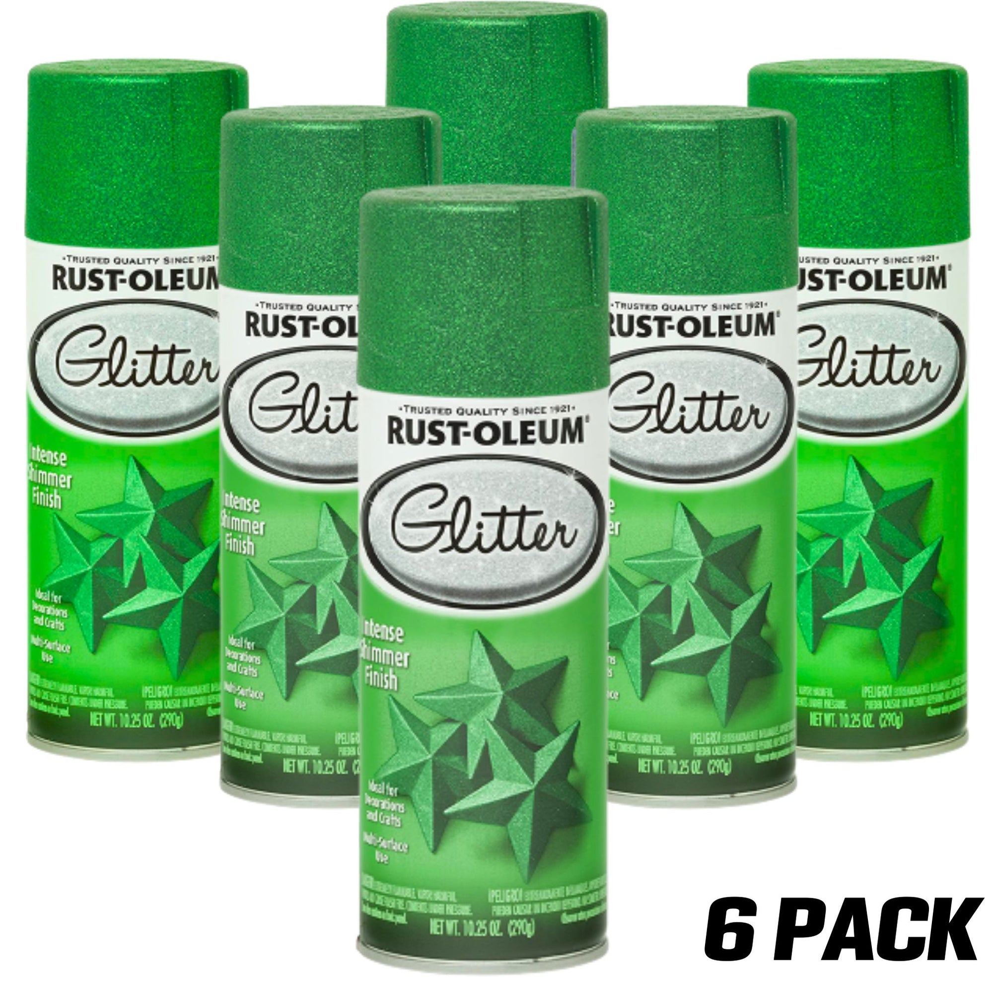 6 PACK- Rustoleum Specialty Glitter Spray Paint | GLITTER KELLY GREEN 277781 - South East Clearance Centre