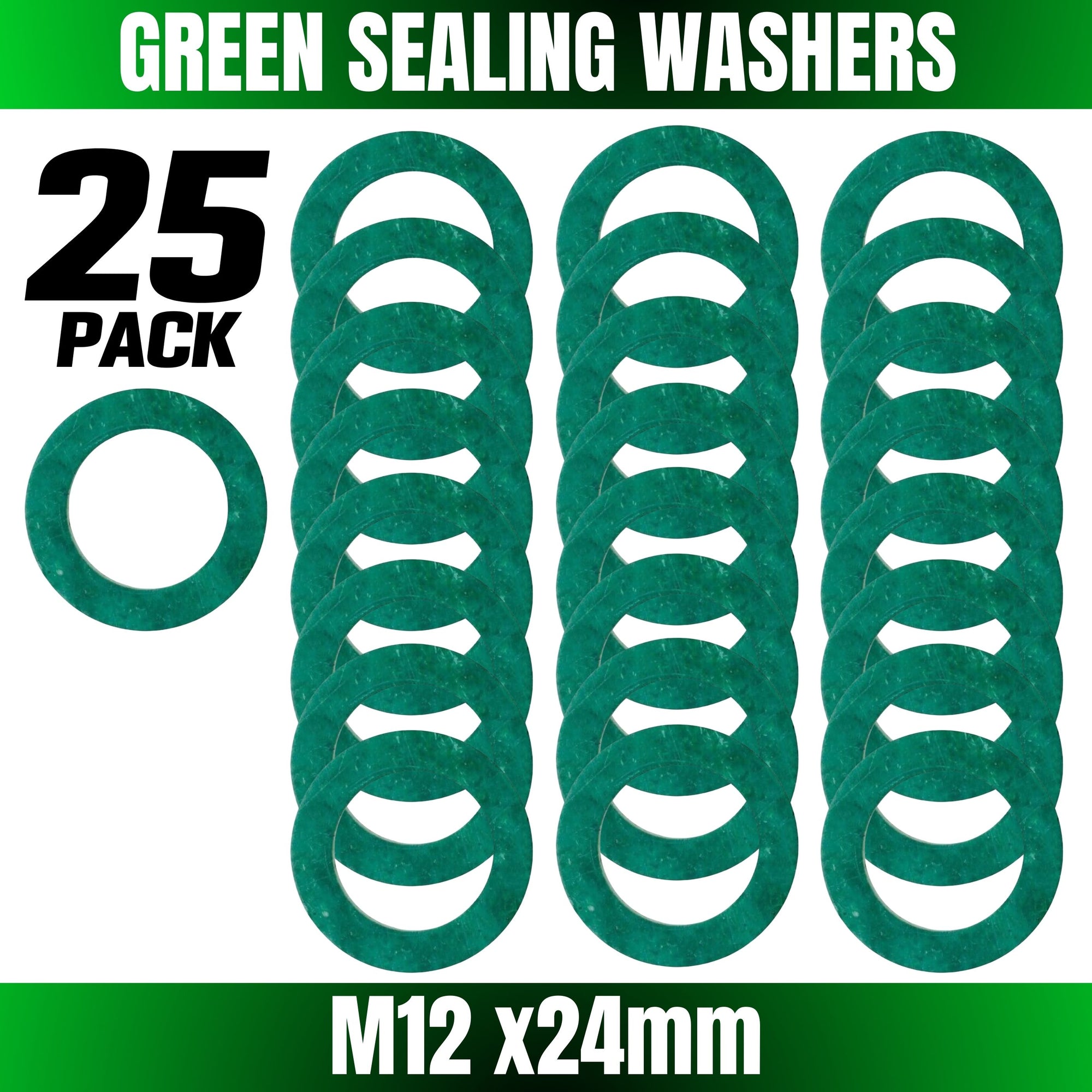 GREEN SEALING WASHER 25 PACK - South East Clearance Centre