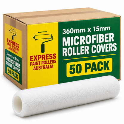 Express paint rollers 360mm x 15mm Low Pile Microfibre roller cover (50 pack)