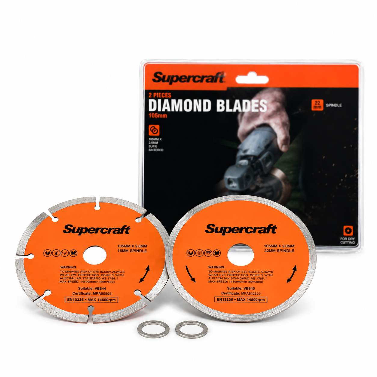 Supercraft Diamond Blades 20mm Bushes 105mm - 2 Piece