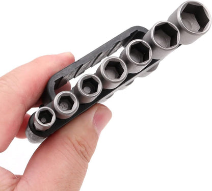 14 Piece Hex Nut Driver Bit Set 1/4" Quick Change Shank SAE & Metric