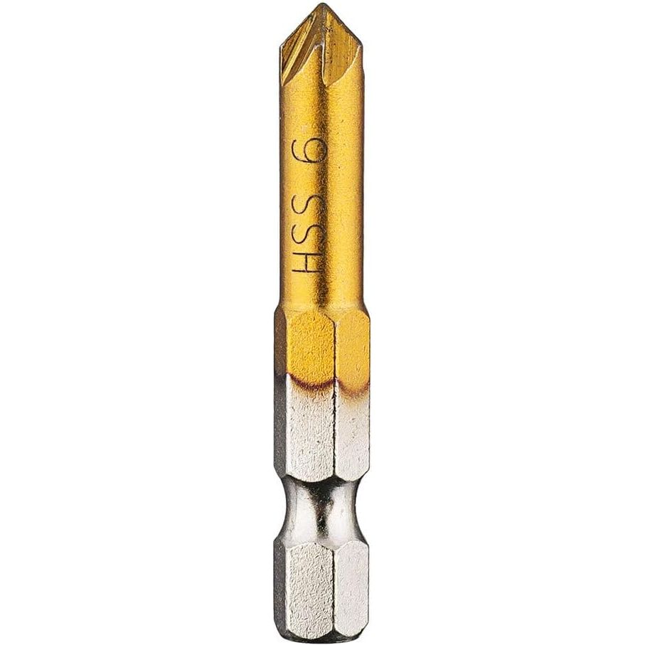 6pcs 6mm-19mm 5 Groove Countersink Bit Set 90 Counter Sink Chamfer Cutter 1/4" Hex Shank