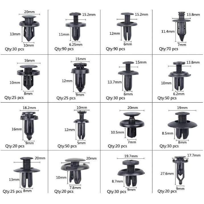1126 piece Auto Car Trim Body Door Trim Panel Push Fastener Clip Assortment Kit - South East Clearance Centre