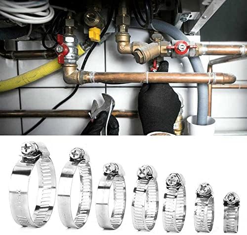 91 Piece Stainless Steel Hose Clamp Set Assortment Kit 8–44mm with Z Wrench – Adjustable Worm Drive Clamps for Automotive, Plumbing & Workshop Use