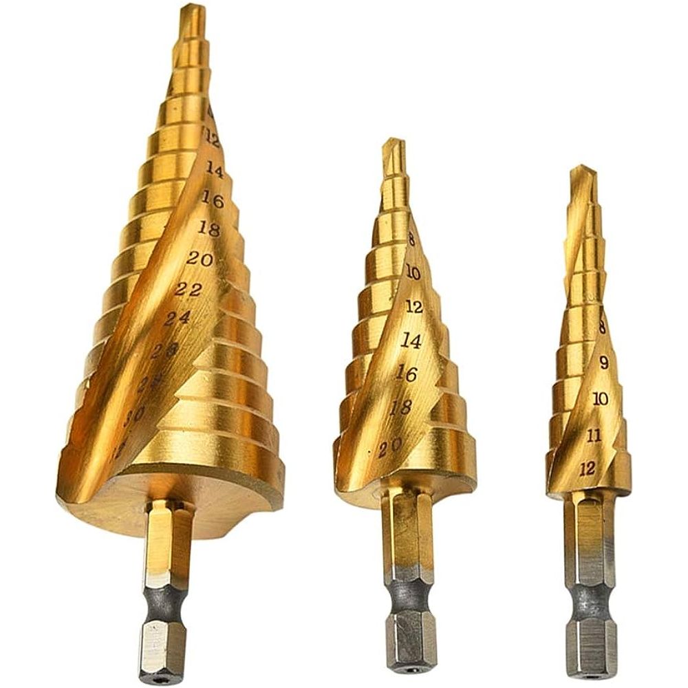Spiral Step Drill 3 Piece Set | 1/4" | 4-12mm/4-20mm/4-32mm - South East Clearance Centre
