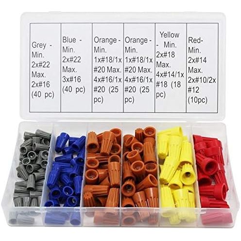 158 Piece Electrical Wire Connector Cap Plastic Twisted Spring Nuts Cap Assortment Kit Set - South East Clearance Centre