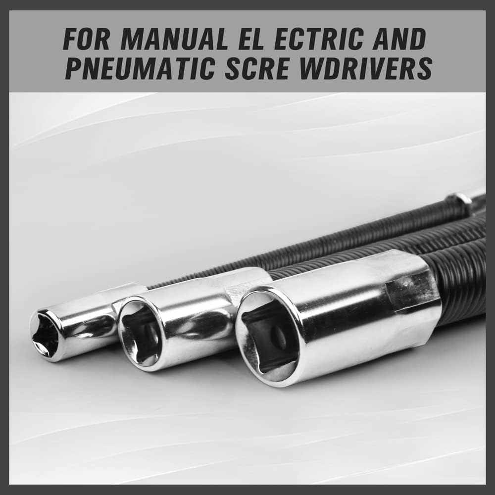 3-PIECE Flexible Socket Extension Bar Set 1/2" 1/4" 3/8" Shaft Drive 10" 8" 6" - South East Clearance Centre
