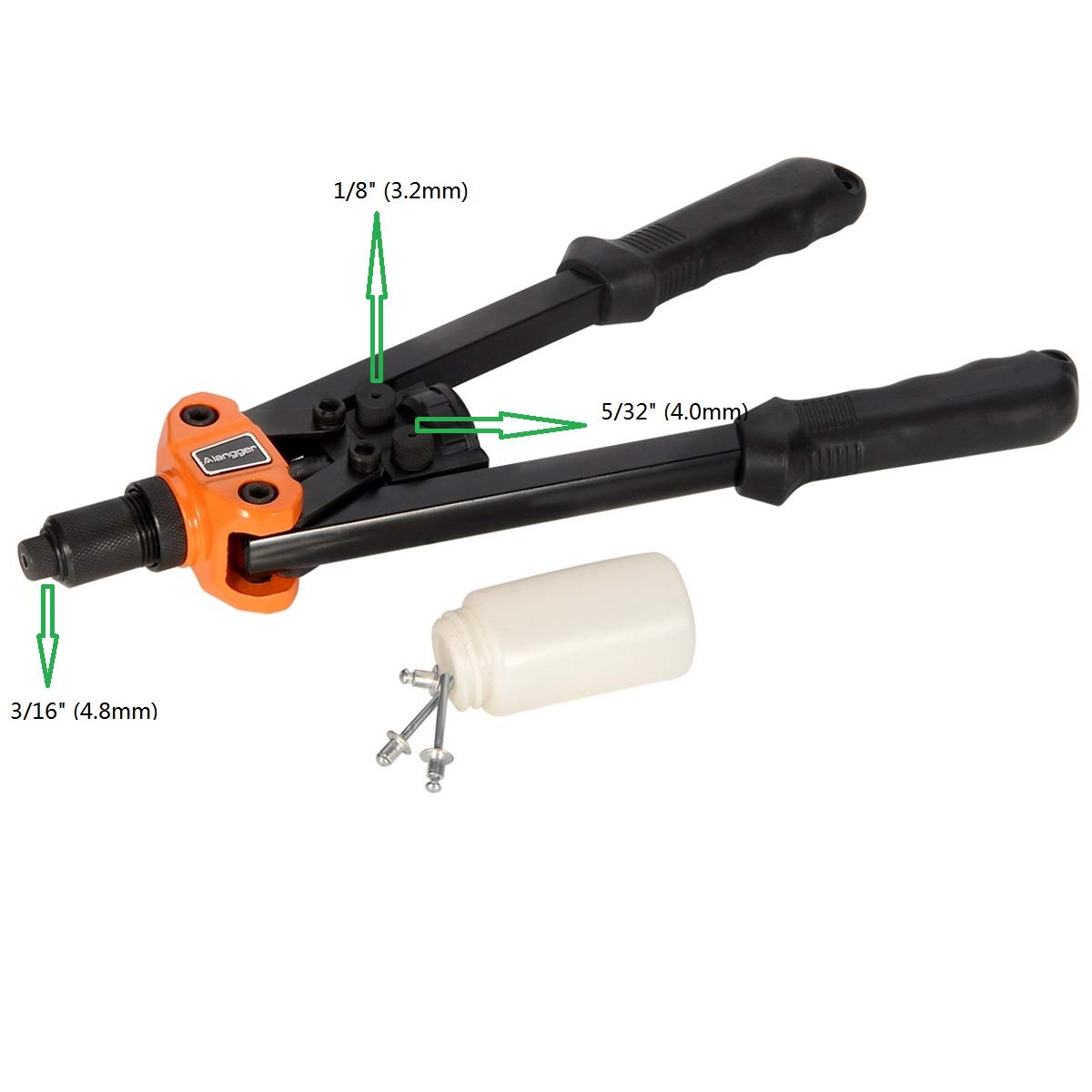 13" Heavy Duty Hand Rivet Gun – Adjustable Sleeve, 3 Nosels - South East Clearance Centre