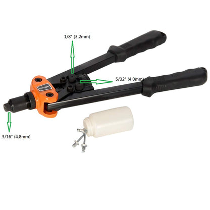 13" Heavy Duty Hand Rivet Gun – Adjustable Sleeve, 3 Nosels - South East Clearance Centre