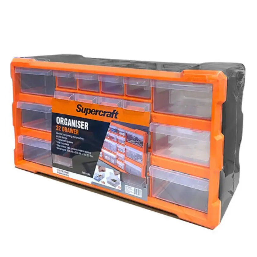 Supercraft Organiser Fastener 22 Drawer Storage Solution 500 (W) x 250 (H) x 160 (D) mm