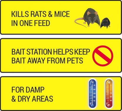 RATSAK Fast Action Reusable Rodent Bait Station (3 Pack)