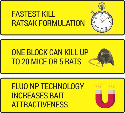 (Carton) RATSAK 100g Rapid Strike Dual Active Soft (Contains 100x 10g bait sachets)
