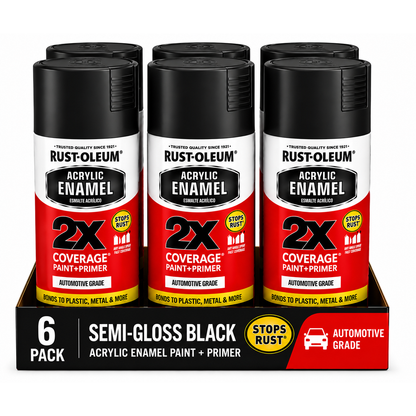 Rust-Oleum 2X Automotive Acrylic Enamel Paint + Primer – 340g (6 Pack)
