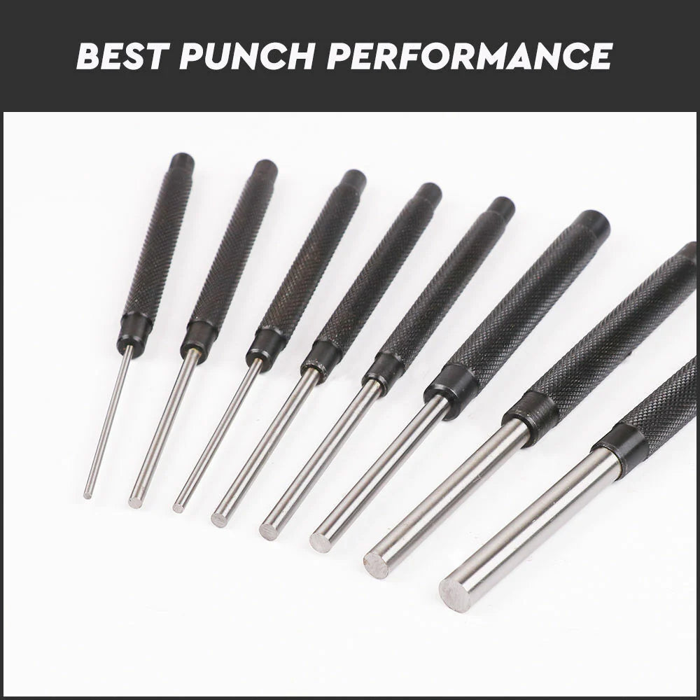 8 Piece Heavy Duty Pin Punch Set, 2.4-10mm - South East Clearance Centre
