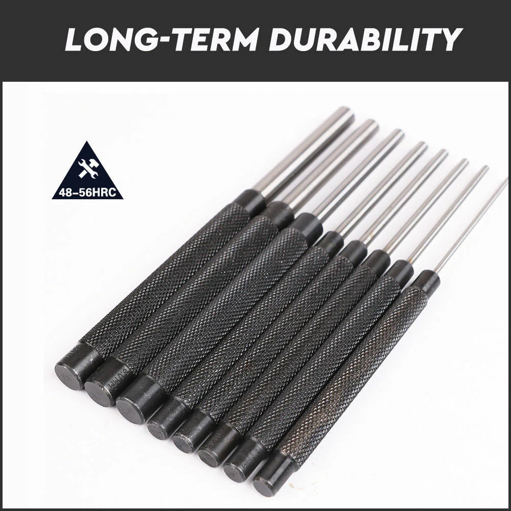 8 Piece Heavy Duty Pin Punch Set, 2.4-10mm - South East Clearance Centre
