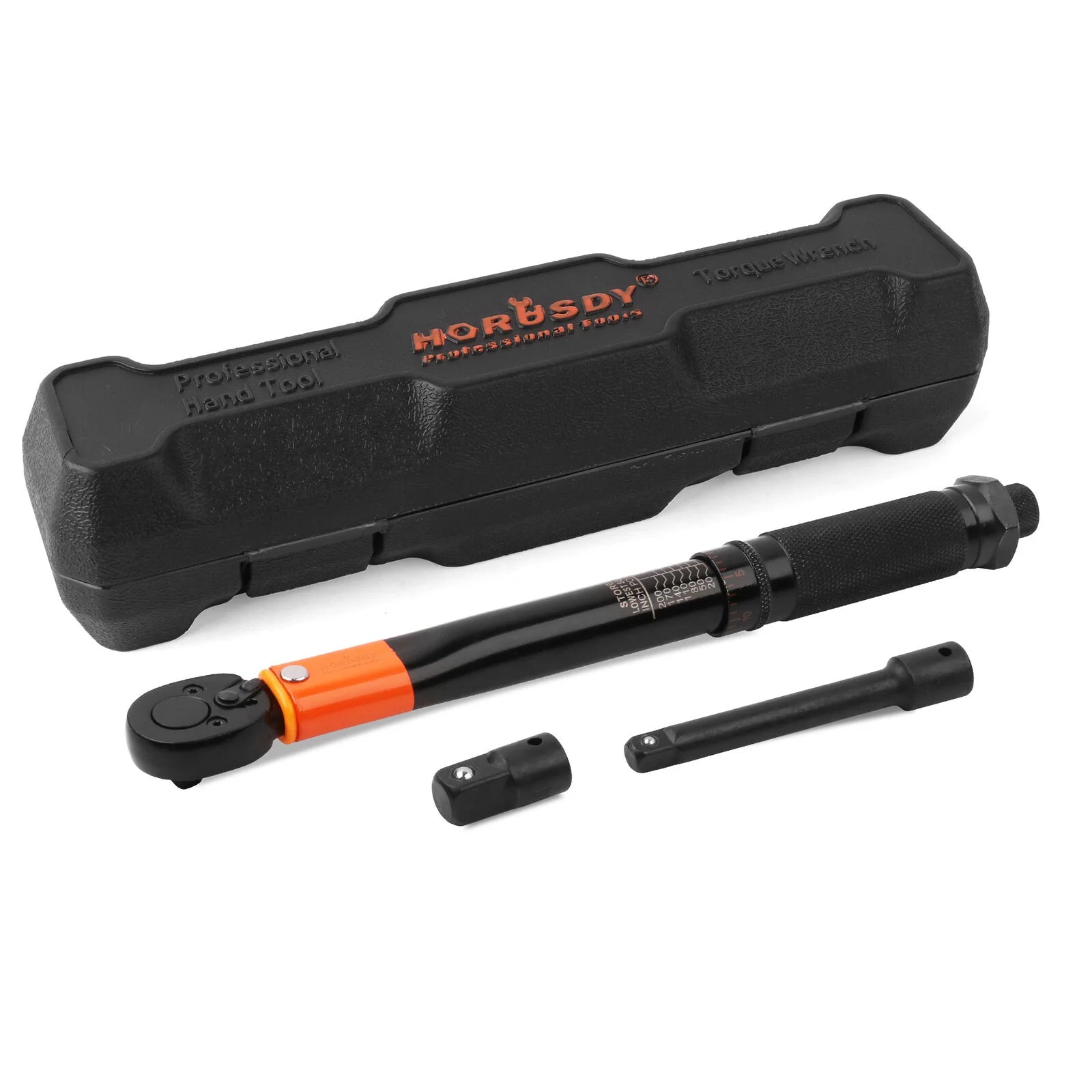 1/4" Drive Click Torque Wrench Ratchet Socket with Adaptor Extension | 3 Piece Set - South East Clearance Centre