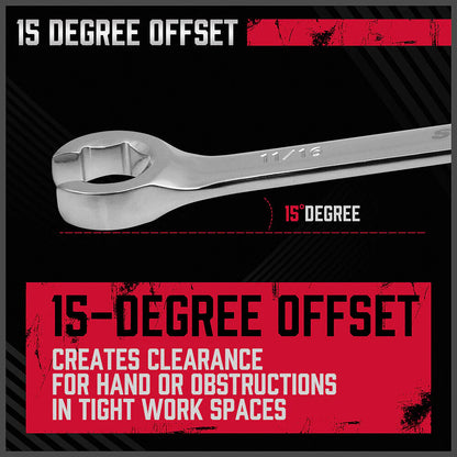 4 Piece Imperial Flare Nut Tubing Wrench Set, SAE Imperial, Offset Head - South East Clearance Centre