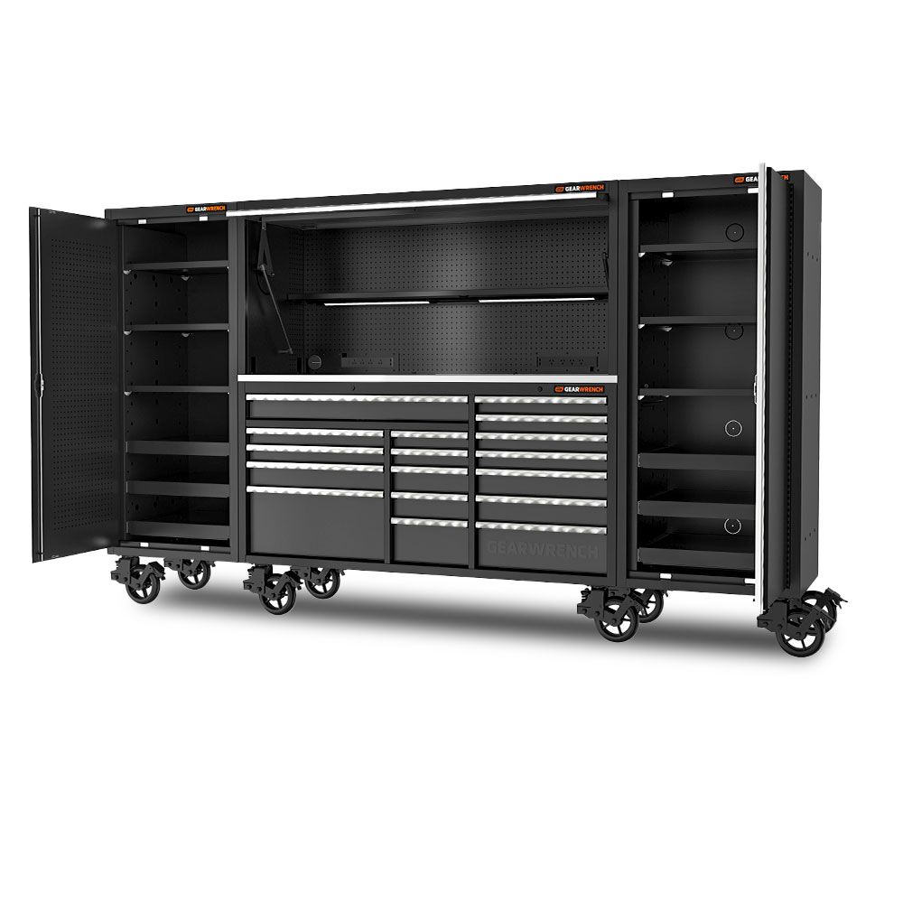 Gearwrench 130″ 17 Drawer M17 ega Tool Storage Trolley Hutch & Side Lockers – 83265