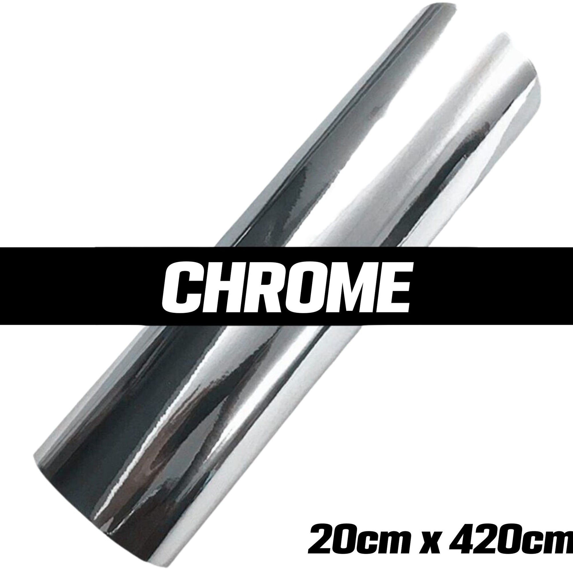Automotive Car Chrome Vinyl Film Wrap | Sticker Decal | 20cm x 420cm - South East Clearance Centre