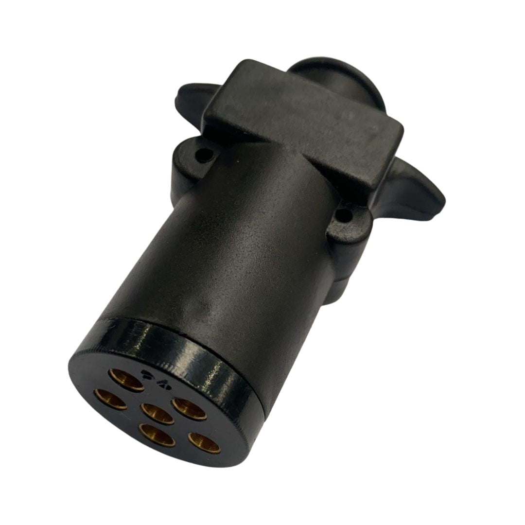 6 Pin Small Round Trailer Plug Light Plug Socket TP129BA South East Clearance Centre