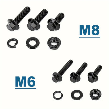 260 Piece High Strength Black Carbon Steel Flanged Hex Head Screw & Bolt Assortment Kit, M6-M8 - South East Clearance Centre