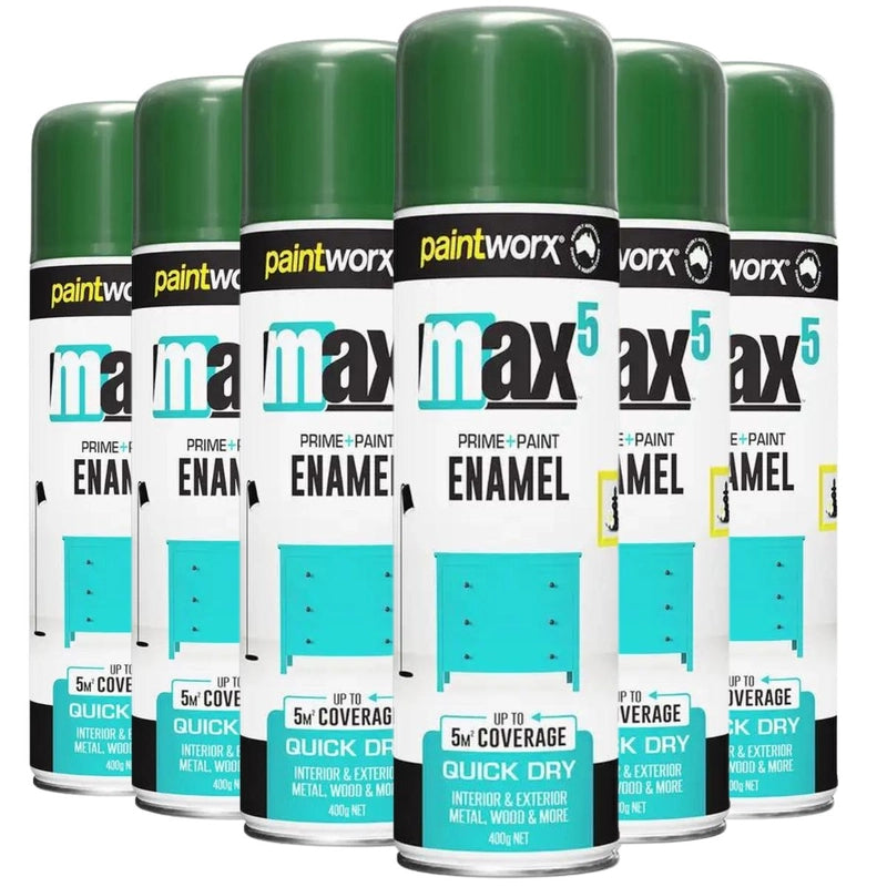 (6 Cans) Paintworx MAX5 Enamel Paint + Primer 400g | GLOSS - South East Clearance Centre