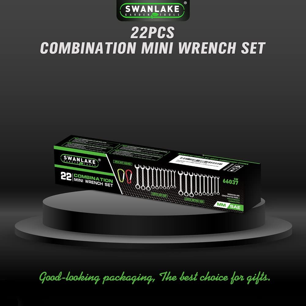 22 Piece Combination Mini Wrench Set (Metric & Imperial) 4-11mm & 5/32'' to 7/16'' - South East Clearance Centre