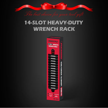 14-Slot Magnetic Wrench Organizer Holder - Heavy-Duty Wrench Rack, Detachable Wrench Storage, Wall-Mounted Portable Tool Organizer for Toolbox - South East Clearance Centre