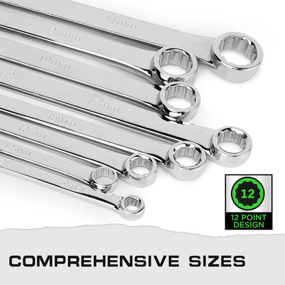 8 Piece Extra Long Double Box End Wrench Set - South East Clearance Centre