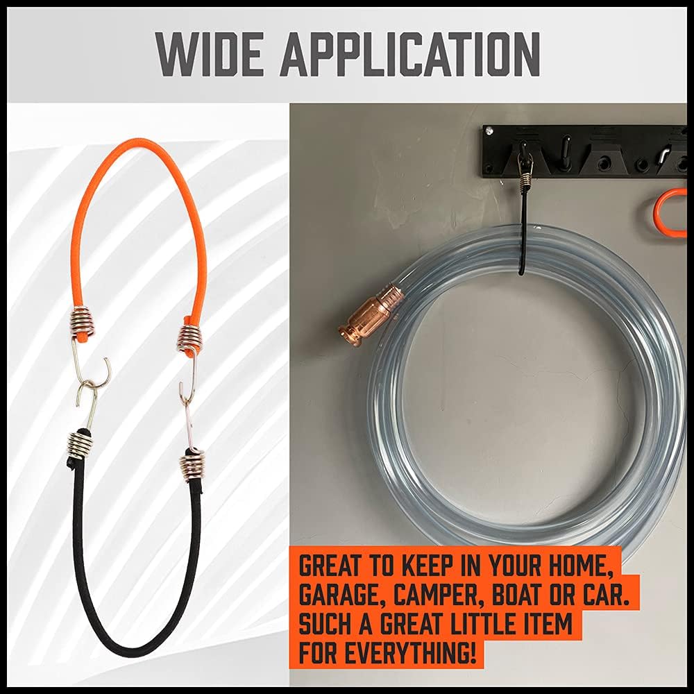 20 Pack Mini Bungee Cords, 8 Inch Premium Small Bungee Cords with H00ks for Bikes, Camping, Carrying Tools - South East Clearance Centre