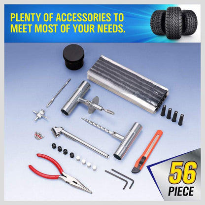 56-Piece Heavy Duty Tyre Puncture Repair Kit - South East Clearance Centre