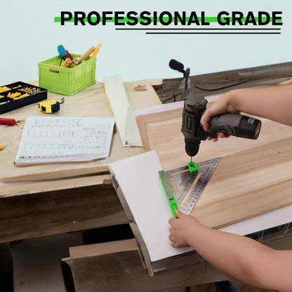 Rafter Square and Combination Square Tool Set, Black, 7" Square, 12" Aluminum Carpenter's Square, Frame Square, Square Tool, Combination Square, 7"